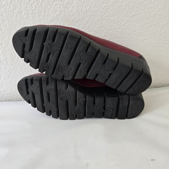 Wonders Fly Classic Leather Wedge Pumps Loafer Burgundy Size 39 Or US 9 - Picture 8 of 16